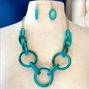 Aqua green acrylic necklace